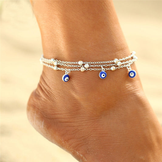 Stellar Evil Eye Defense Anklet