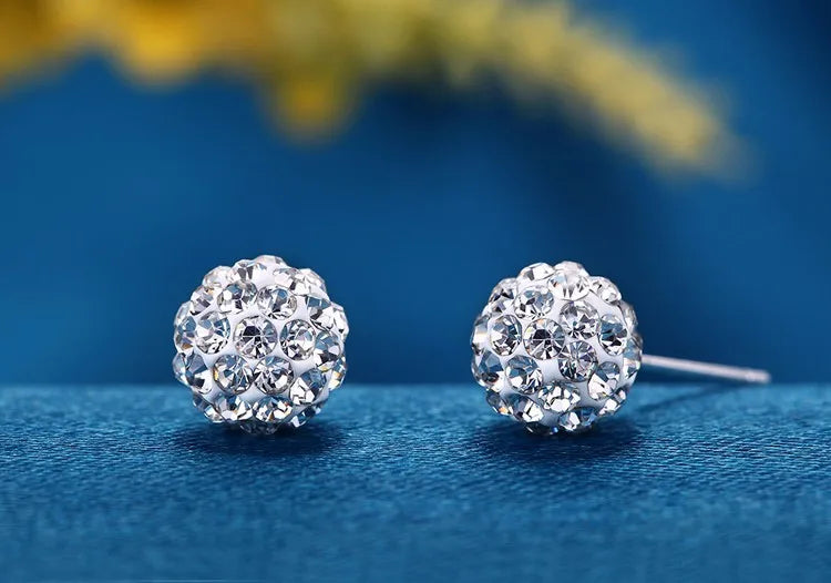 Sterling Silver Sparkle Earrings - Single Ball