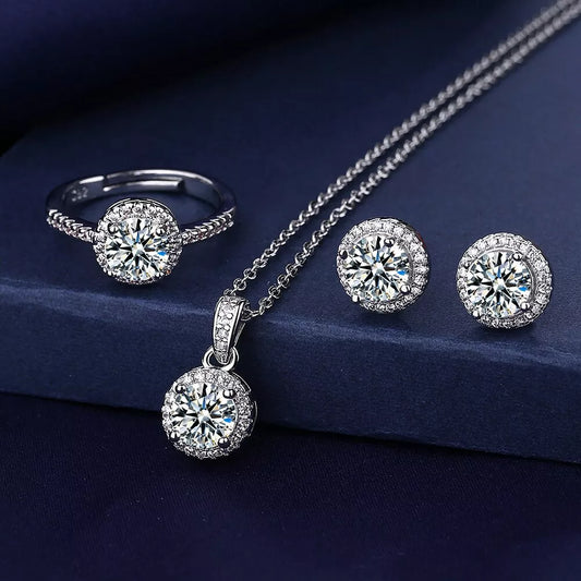 Solitaire Elegance Sterling Silver Trio