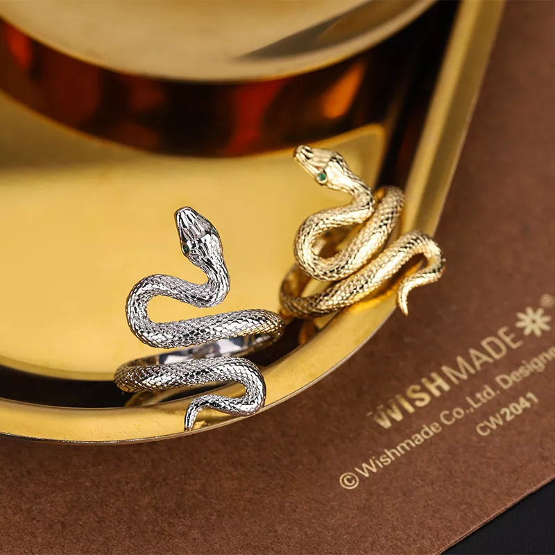 Original .925 Sterling Silver & Gold Snake Rings