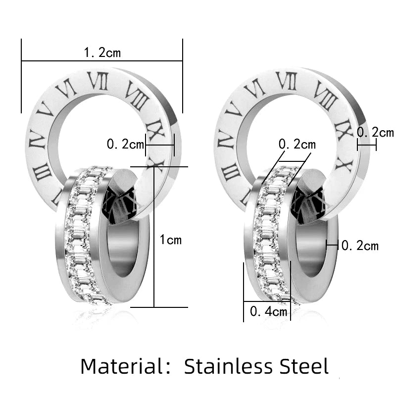 Roman Numeral Crystal Earring