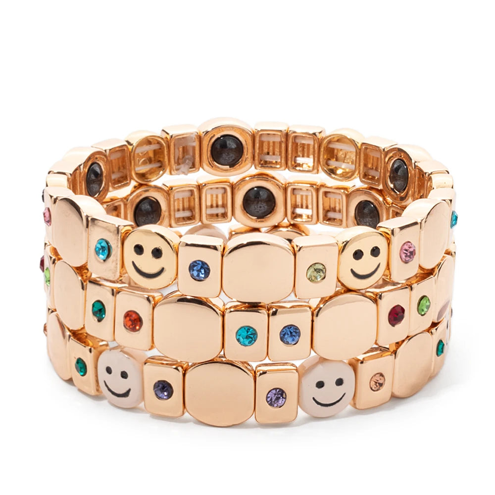 Golden Happy Face Bracelet