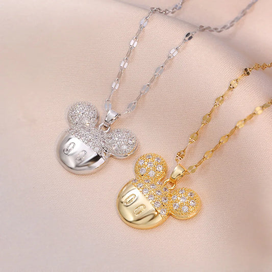 Mickey Mouse with Zircon Necklace