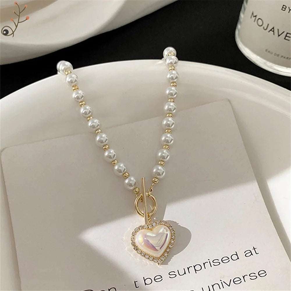 Elegance of Pearls with a Heart Pendant