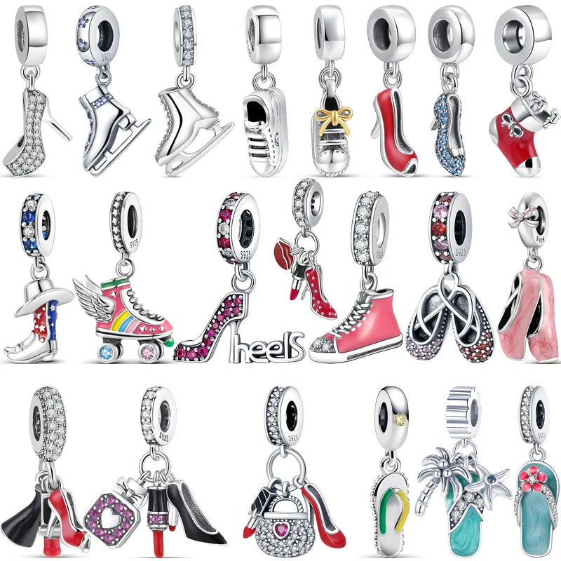 Silver Shoe Lover's Charm Set