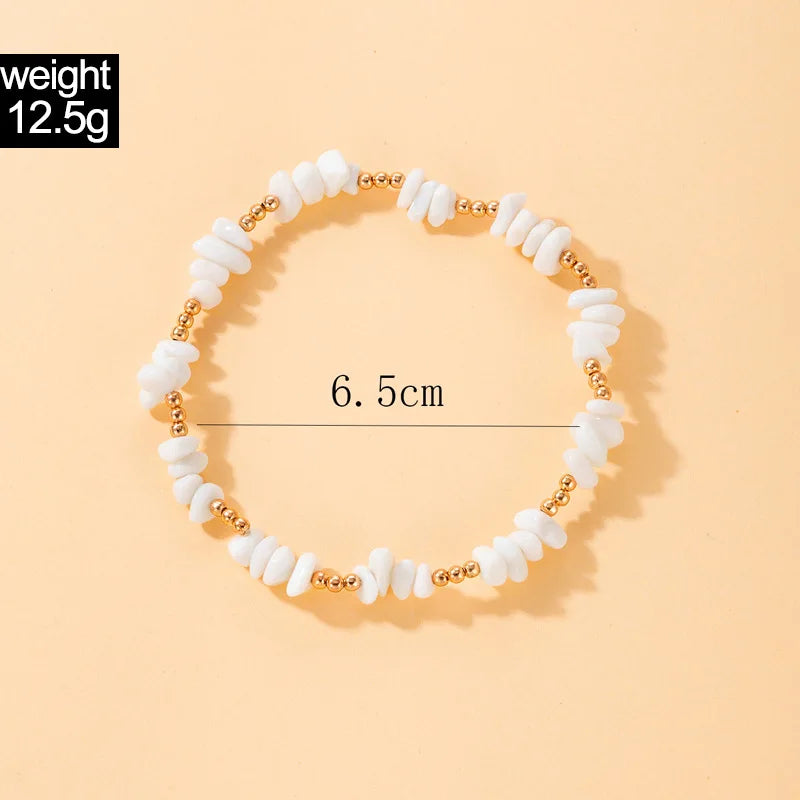 Beach Goddess Shell Chain Anklet Set