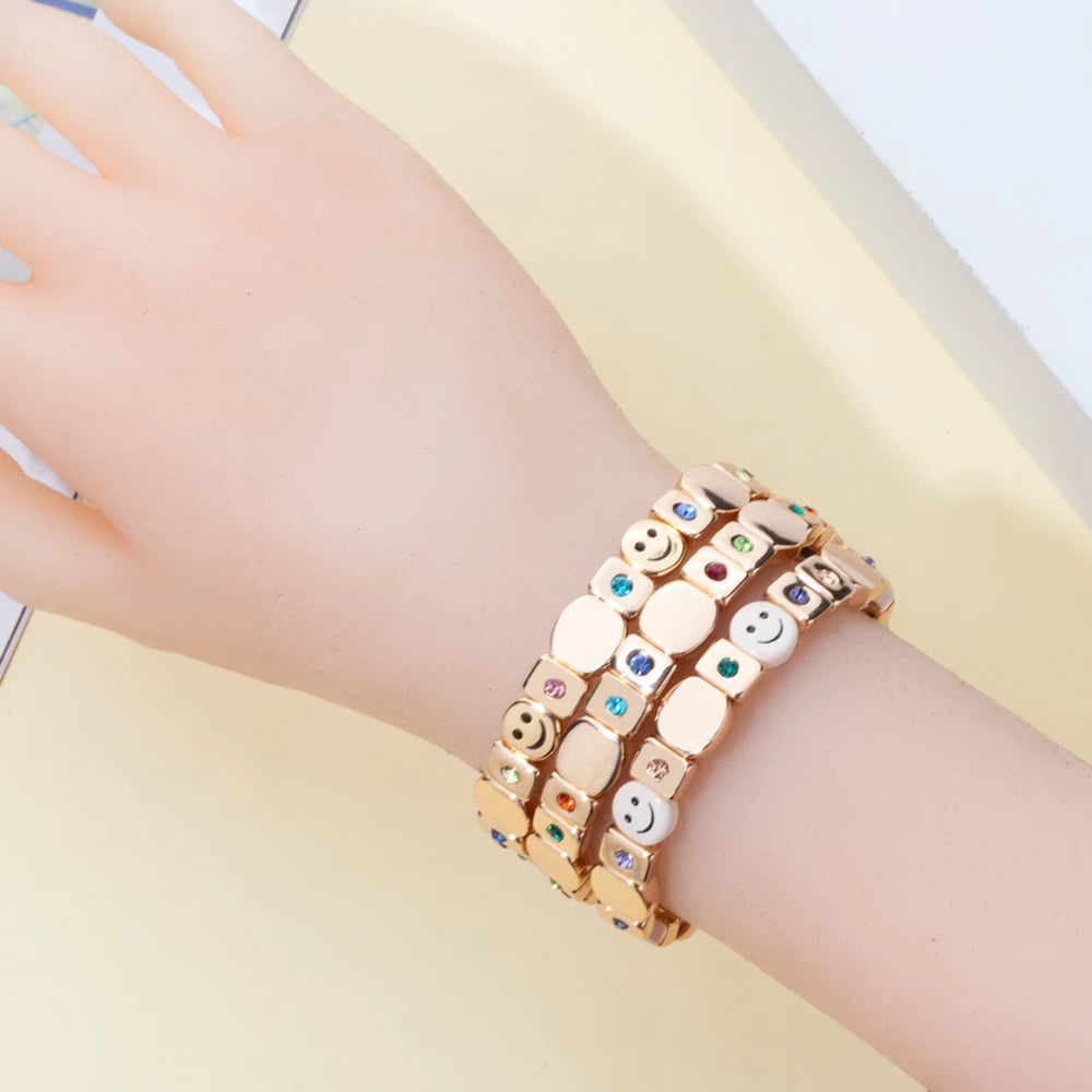 Golden Happy Face Bracelet