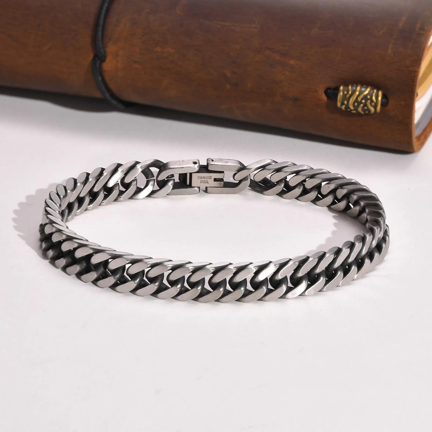 Chunky Cuban Steel Curb Bracelet